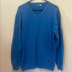Blue V-Neck Sweater Mens xxl